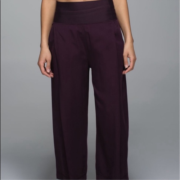 lululemon athletica Pants - *rare* LULULEMON Tranquil Crop in Black Cherry — Wide Leg — Ankle — 6